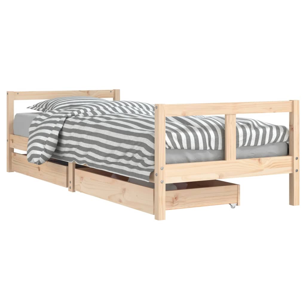 Giroletto Bambini con Cassetti-Struttura Letto Bambini 80x200 cm Legno Massello di Pino 810598
