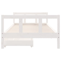 Giroletto Bambini con Cassetti Bianco 90x200cm Massello di Pino 834409