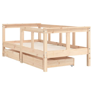 Giroletto Bambini con Cassetti 70x140 cm Legno Massello di Pino