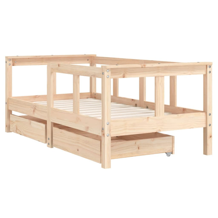 Giroletto Bambini con Cassetti 70x140 cm Legno Massello di Pino