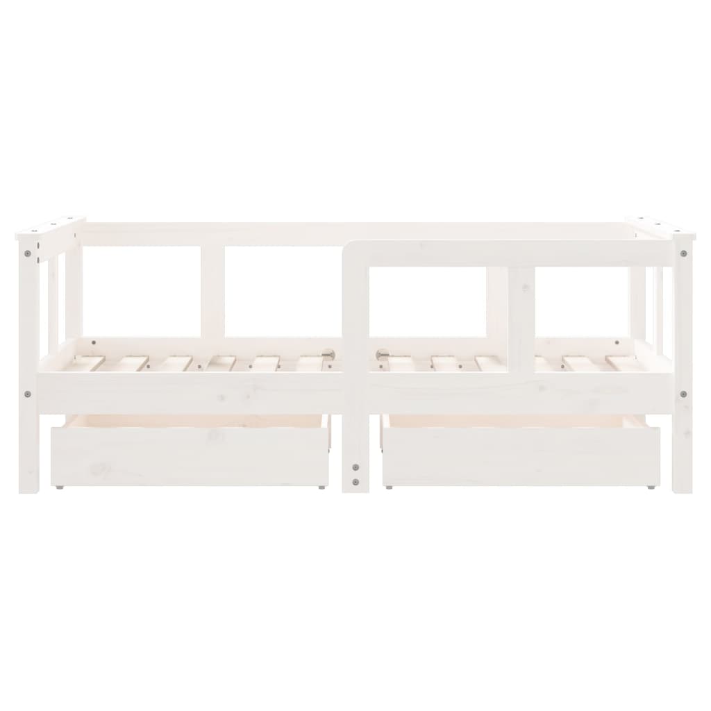 Giroletto Bambini con Cassetti Bianco 70x140cm Massello di Pino 834412