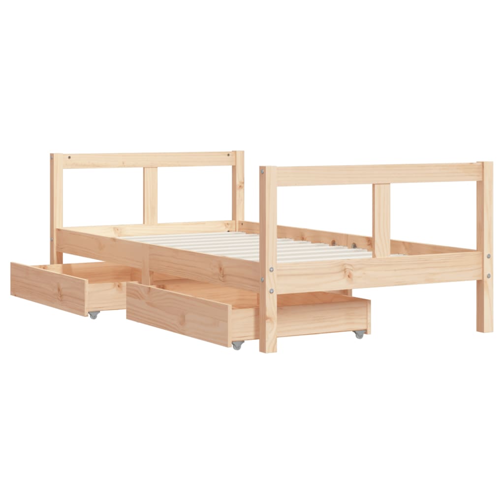 Giroletto per Bambini con Cassetti 80x160cm Legno Massello Pino 834414