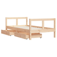 Giroletto per Bambini con Cassetti 80x160cm Legno Massello Pino 834414