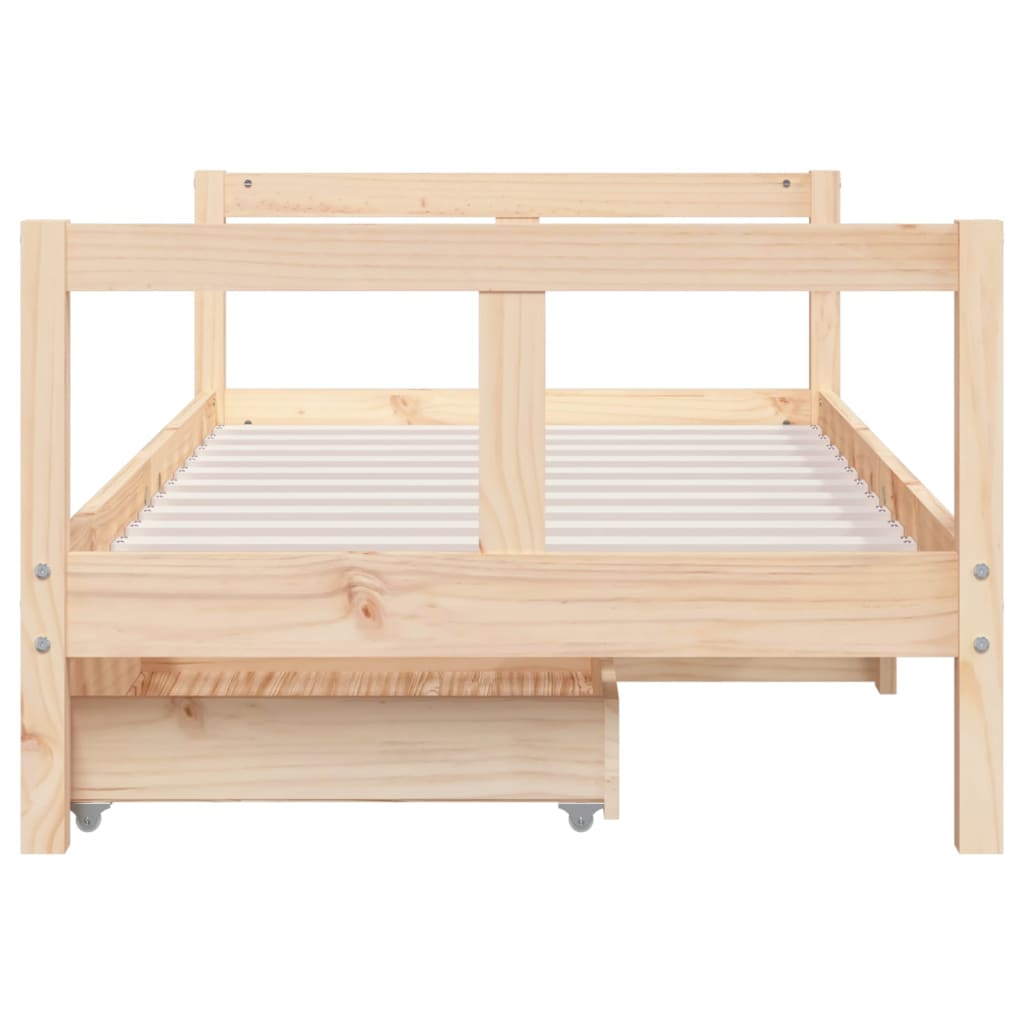 Giroletto per Bambini con Cassetti 80x160cm Legno Massello Pino 834414