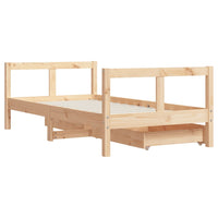 Giroletto per Bambini con Cassetti 80x160cm Legno Massello Pino 834414