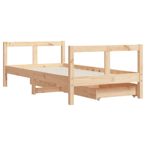 Giroletto per Bambini con Cassetti-Struttura Letto Bambini con contenitore 80x160cm Legno Massello Pino 773439