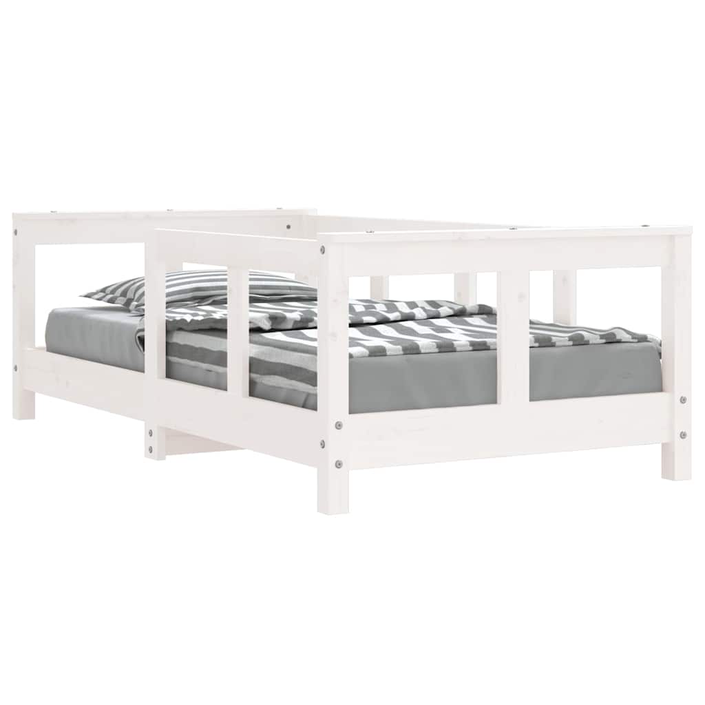 Giroletto per Bambini-Struttura Letto Bambini Bianco 70x140cm in Legno Massello di Pino 885065