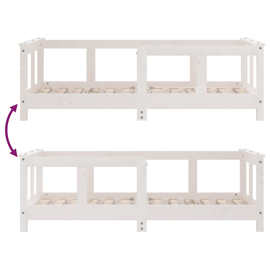 Giroletto per Bambini-Struttura Letto Bambini Bianco 70x140cm in Legno Massello di Pino 885065