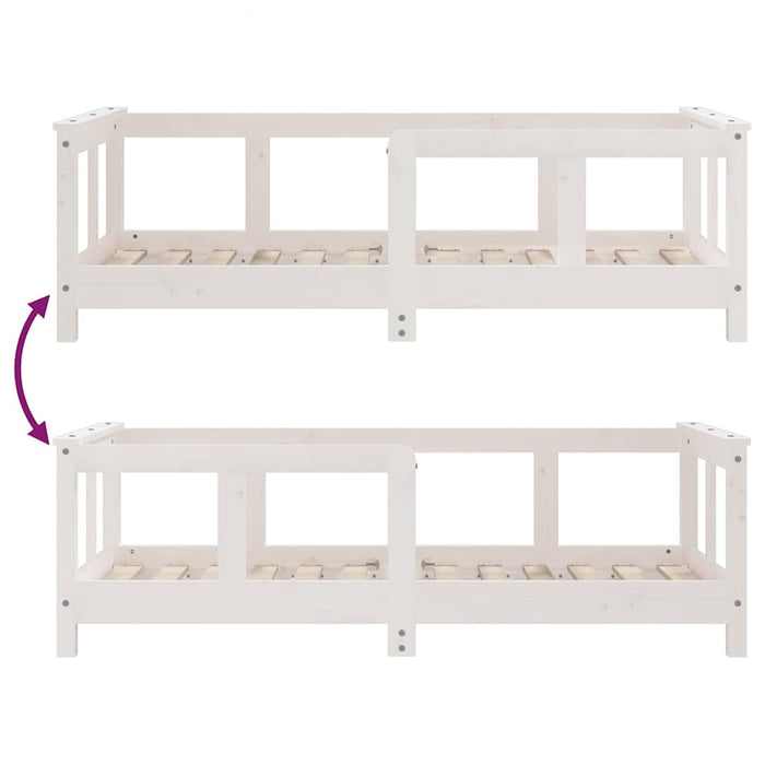 Giroletto per Bambini-Struttura Letto Bambini Bianco 70x140cm in Legno Massello di Pino 885065