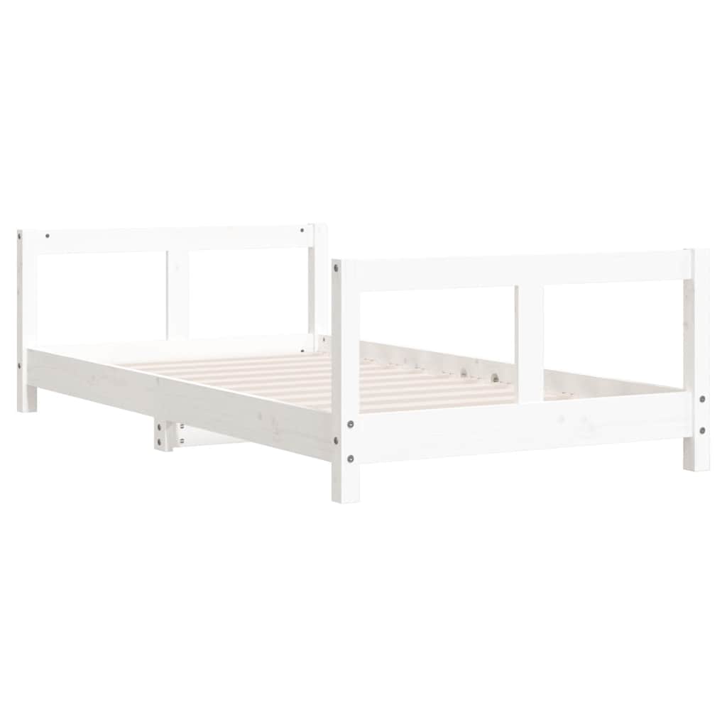 Giroletto per Bambini Bianco 80x160cm in Legno Massello di Pino 834430