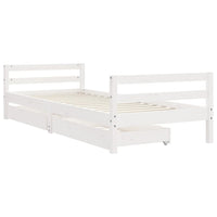 Giroletto Bambini con Cassetti-Struttura Letto Bambini Bianco 80x200cm Massello di Pino 138566