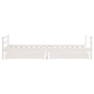 Giroletto Bambini con Cassetti Bianco 80x200cm Massello di Pino 834436