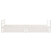 Giroletto Bambini con Cassetti-Struttura Letto Bambini Bianco 80x200cm Massello di Pino 138566