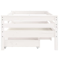 Giroletto Bambini con Cassetti-Struttura Letto Bambini Bianco 70x140cm Massello di Pino