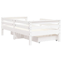 Giroletto Bambini con Cassetti-Struttura Letto Bambini Bianco 70x140cm Massello di Pino