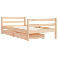 Giroletto per Bambini con Cassetti 80x160cm Legno Massello Pino