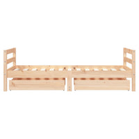Giroletto per Bambini con Cassetti 80x160cm Legno Massello Pino 834444