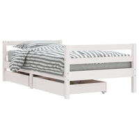 Giroletto Bambini con Cassetti-Struttura Letto Bambini Bianco 80x160 cm Massello Pino