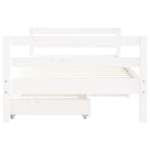 Giroletto Bambini con Cassetti-Struttura Letto Bambini Bianco 80x160 cm Massello Pino