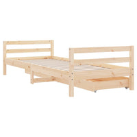 Giroletto per Bambini con Cassetti 90x190cm Legno Massello Pino