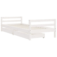 Giroletto Bambini con Cassetti-Struttura Letto Bambini Bianco 90x190 cm Massello Pino 815453
