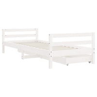 Giroletto Bambini con Cassetti-Struttura Letto Bambini Bianco 90x190 cm Massello Pino 815453