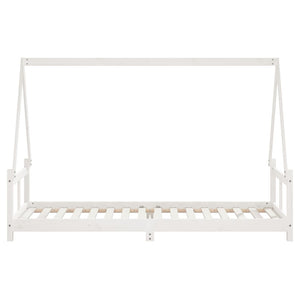 Giroletto per Bambini Bianco 80x200cm in Legno Massello di Pino