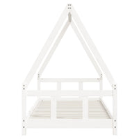 Giroletto per Bambini Bianco 90x200cm in Legno Massello di Pino 834454