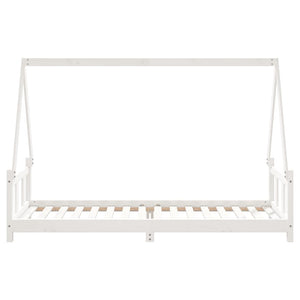 Giroletto per Bambini Bianco 90x200cm in Legno Massello di Pino 834454