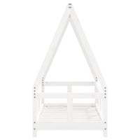 Giroletto per Bambini Bianco 70x140cm in Legno Massello di Pino 834457