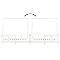 Giroletto per Bambini-Struttura Letto Bambini Bianco 70x140cm in Legno Massello di Pino 275691