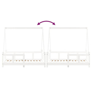 Giroletto per Bambini-Struttura Letto Bambini Bianco 70x140cm in Legno Massello di Pino 275691