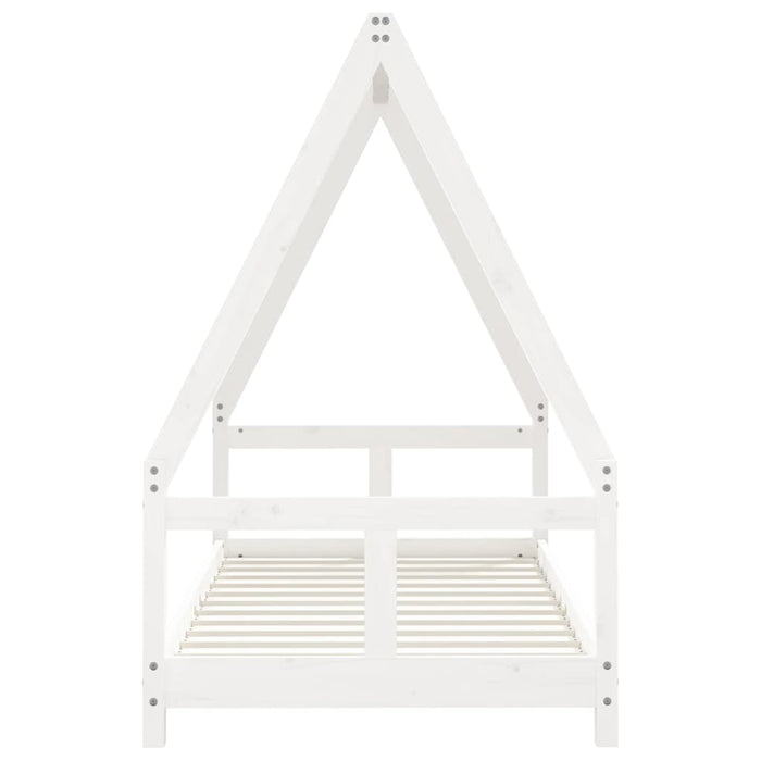 Giroletto per Bambini Bianco 80x160cm in Legno Massello di Pino 834460