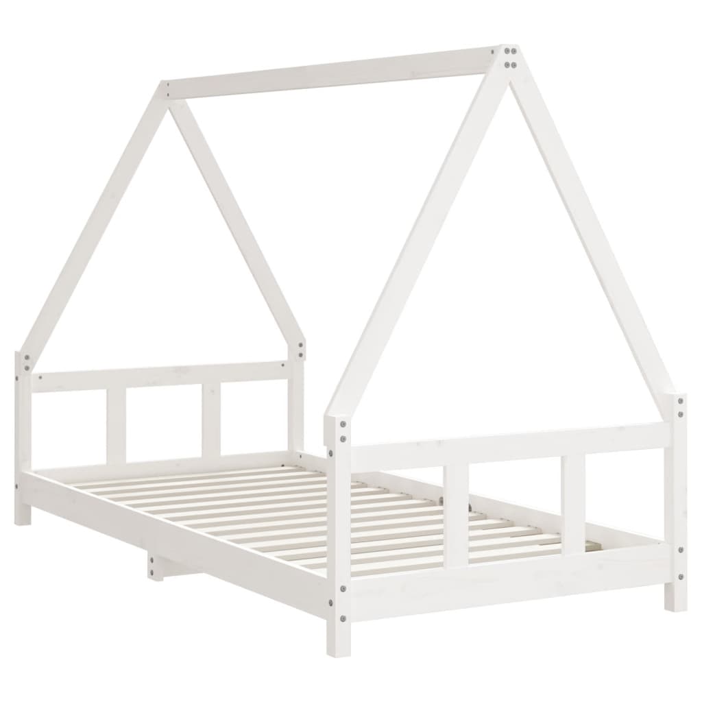 Giroletto per Bambini-Struttura Letto Bambini Bianco 90x190cm in Legno Massello di Pino 530190