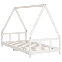 Giroletto per Bambini-Struttura Letto Bambini Bianco 90x190cm in Legno Massello di Pino 530190