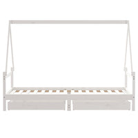 Giroletto Bambini con Cassetti Bianco 80x200cm Massello di Pino