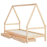 Giroletto Bambini con Cassetti 90x200 cm Legno Massello di Pino 834468