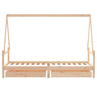 Giroletto Bambini con Cassetti 90x200 cm Legno Massello di Pino 834468