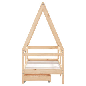 Giroletto Bambini con Cassetti-Struttura Letto Bambini 70x140 cm Legno Massello di Pino 879623