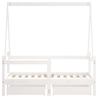 Giroletto Bambini con Cassetti Bianco 70x140cm Massello di Pino 834472