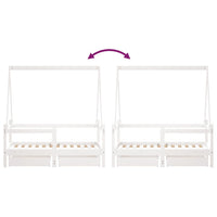 Giroletto Bambini con Cassetti Bianco 70x140cm Massello di Pino 834472