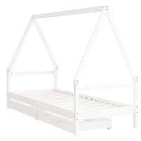 Giroletto Bambini con Cassetti Bianco 90x190 cm Massello Pino 834478