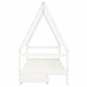 Giroletto Bambini con Cassetti Bianco 90x190 cm Massello Pino 834478