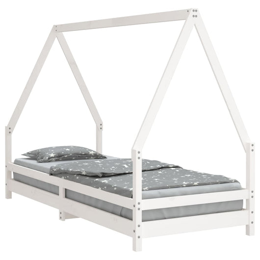 Giroletto per Bambini-Struttura Letto Bambini Bianco 90x200cm in Legno Massello di Pino 762852