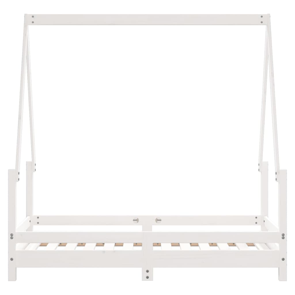 Giroletto per Bambini-Struttura Letto Bambini Bianco 70x140cm in Legno Massello di Pino 679687