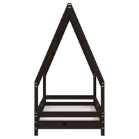 Giroletto per Bambini Nero 70x140 cm in Legno Massello di Pino 834488