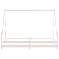 Giroletto per Bambini Bianco 90x190cm in Legno Massello di Pino 834493