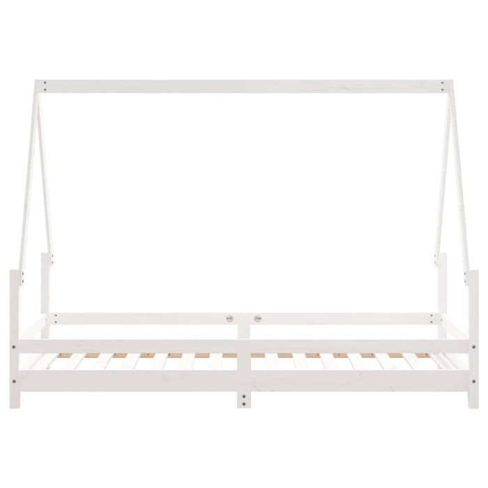 Giroletto per Bambini Bianco 90x190cm in Legno Massello di Pino