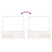 Giroletto per Bambini Bianco 70x140cm in Legno Massello di Pino