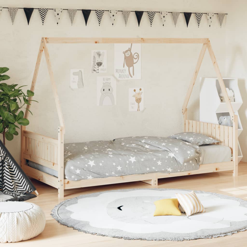 Giroletto per Bambini-Struttura Letto Bambini 90x190 cm in Legno Massello di Pino 781262